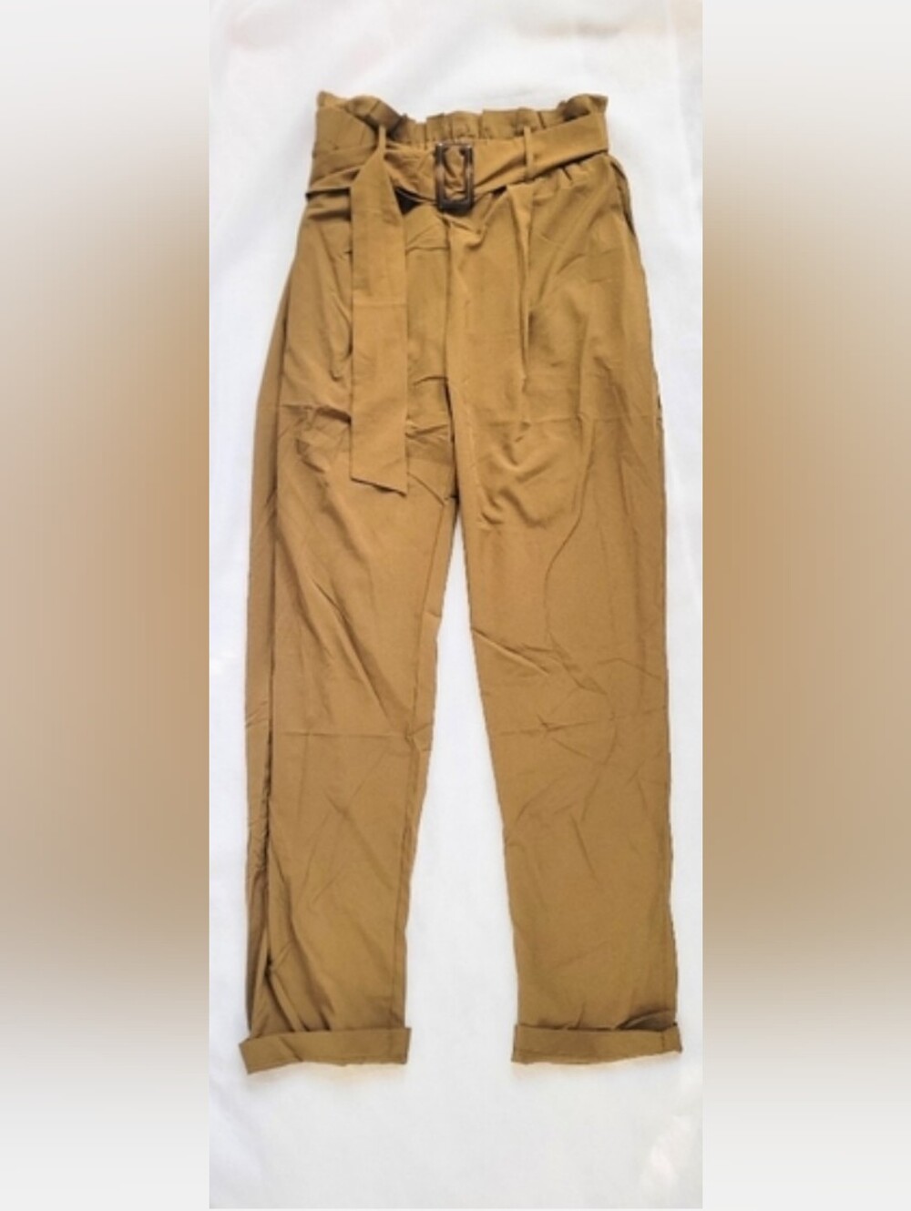 NWOT!Elevated Summer Women's Belted Lux Relaxed Fit Paper Bag Trouser Pant Large - Picture 11 of 16